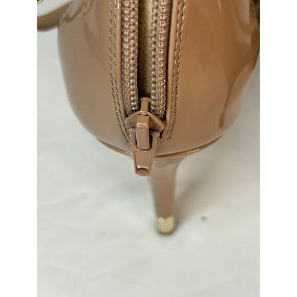 Aldo Womens Beige Patent Leather Strappy Slingback Heels - Picture 9 of 11